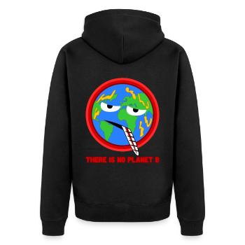 Changement climatique Il n’y a pas de planète B - Veste à capuche bio Premium Unisexe - noir - Dos - Nico (187cm)
