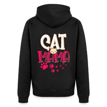 Katze Mama Kätzchen Tier Tierliebhaber Mutter - Unisex Premium Bio Zip Hoodie - Schwarz - Hinten - Nico (187cm)