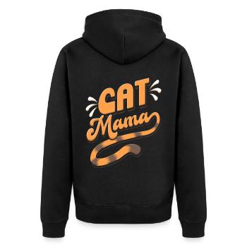 Katze Mama Kätzchen Tier Tierliebhaber Mutter - Unisex Premium Bio Zip Hoodie - Schwarz - Hinten - Nico (187cm)