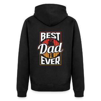 Best Father Ever Father Day Daddy Papa - Unisex Premium Organic Zip Hoodie - black - Back - Nico (187cm)