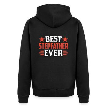 Bester Stiefvater Aller Zeiten Stepdad Stiefpapa - Unisex Premium Bio Zip Hoodie - Schwarz - Hinten - Nico (187cm)