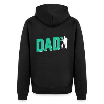 Father Of Three Children Papa Father Day Daddy - Unisex Premium Organic Zip Hoodie - black - Back - Nico (187cm)