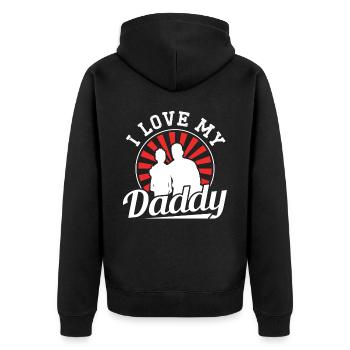 I Love My Daddy Father Papa Father Day - Unisex Premium Organic Zip Hoodie - black - Back - Nico (187cm)