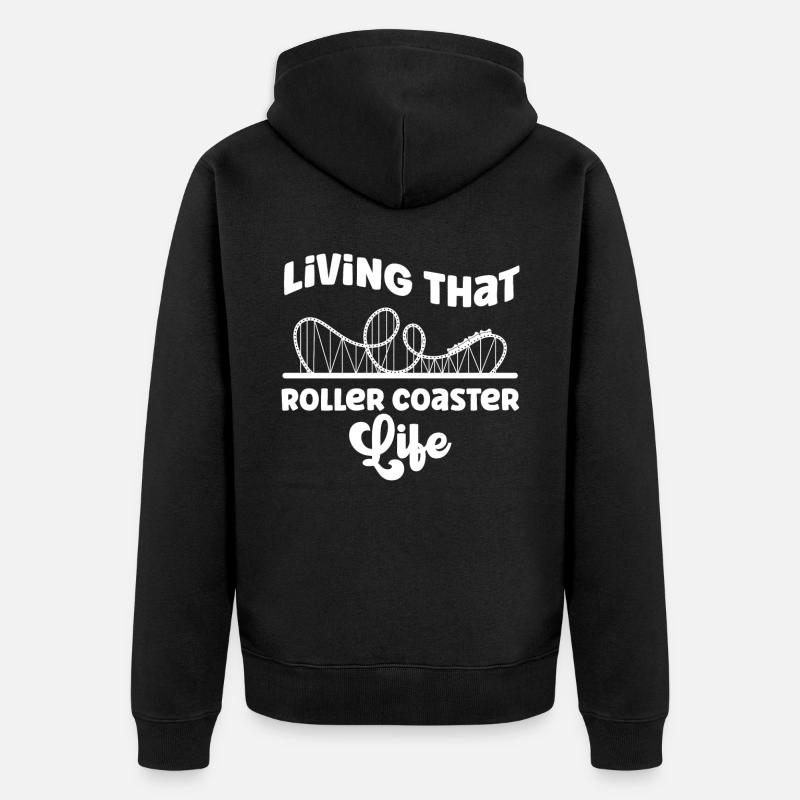 Roller Coaster Living That Roller - Unisex Premium Bio Zip Hoodie - Schwarz