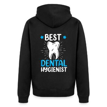 Meilleur hygiéniste dentaire Dentiste Hygiène dentaire - Veste à capuche bio Premium Unisexe - noir - Dos - Nico (187cm)