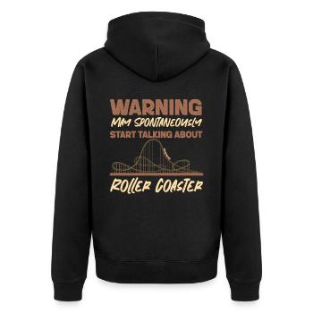 Avertissement de montagnes russes mai - Veste à capuche bio Premium Unisexe - noir - Dos - Nico (187cm)