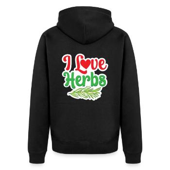 J’adore les herbes herbes herbes aromatiques jardin d’herbes aromatiques - Veste à capuche bio Premium Unisexe - noir - Dos - Nico (187cm)