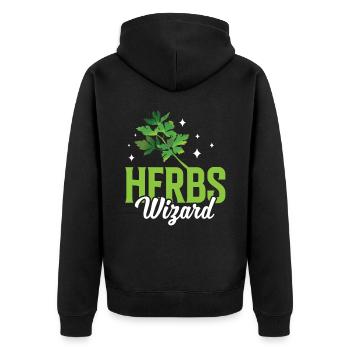 Herbes Magicien Jardin d’herbes Herboristerie Herbe herbacée - Veste à capuche bio Premium Unisexe - noir - Dos - Nico (187cm)