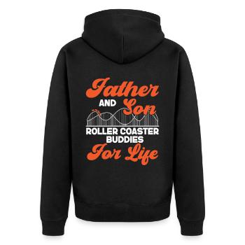 Scooter Coaster Father Dad Son - Unisex Premium Organic Zip Hoodie - black - Back - Nico (187cm)