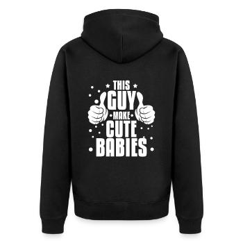 Ce gars fait de mignons bébés pour la fête des pères - Veste à capuche bio Premium Unisexe - noir - Dos - Nico (187cm)