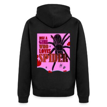 Vogelspinne Tarantula Terraristik Amphibie Spinne - Unisex Premium Bio Zip Hoodie - Schwarz - Hinten - Nico (187cm)