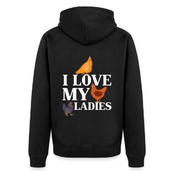 J’aime mes dames Poulet Poussins Poussins Poulets - Veste à capuche bio Premium Unisexe - noir - Dos - Nico (187cm)