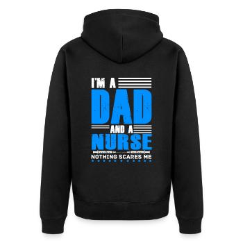 Je suis père et infirmier - Veste à capuche bio Premium Unisexe - noir - Dos - Nico (187cm)