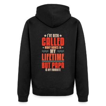 Appelé beaucoup de noms Papa est papa préféré drôle - Veste à capuche bio Premium Unisexe - noir - Dos - Nico (187cm)
