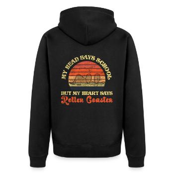 Roller Coaster Retro Vintage My - Unisex Premium Bio Zip Hoodie - Schwarz - Hinten - Nico (187cm)
