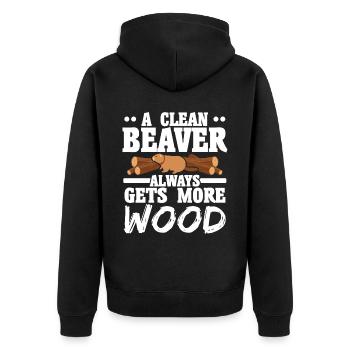 Un castor propre devient de plus en plus animal de bois - Veste à capuche bio Premium Unisexe - noir - Dos - Nico (187cm)