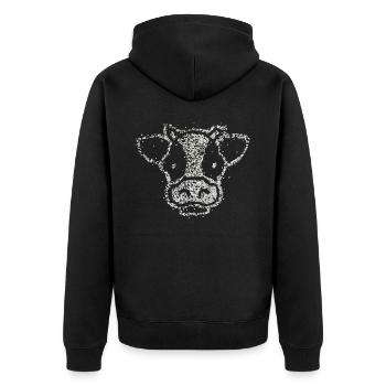 Kuh Kühe Bauernhof Tier Kostümersatz Karneval - Unisex Premium Bio Zip Hoodie - Schwarz - Hinten - Nico (187cm)