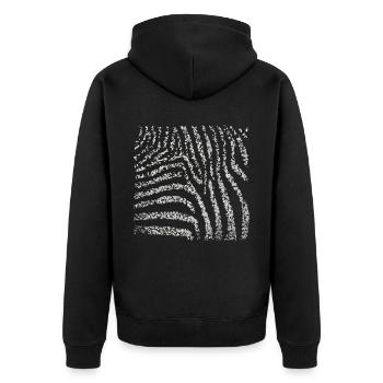Zebra Zebra Crossing Pattern Costume Replacement Carnival - Unisex Premium Organic Zip Hoodie - black - Back - Nico (187cm)