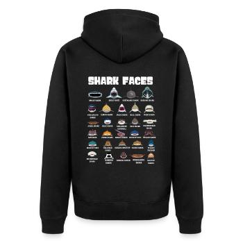 Types Of Shark Faces. Shark Face Identification - Unisex Premium Organic Zip Hoodie - black - Back - Nico (187cm)
