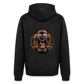 Faune Roi de la Jungle Lion Afrique - Veste à capuche bio Premium Unisexe - noir - Dos - Nico (187cm)