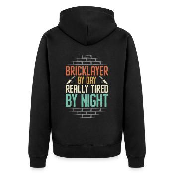 Mason during the day really tired at night Mason Be - Unisex Premium Organic Zip Hoodie - black - Back - Nico (187cm)