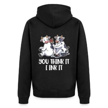 You Think It I Ink It Tattoo Gift - Veste à capuche bio Premium Unisexe - noir - Dos - Nico (187cm)