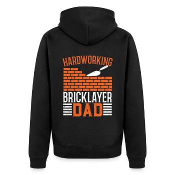 Hardworking Bricklayer Papa Masonwork Father's Day - Unisex Premium Organic Zip Hoodie - black - Back - Nico (187cm)