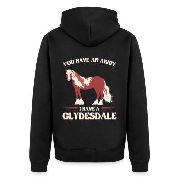 Les cheveux de grange ne s’en soucient pas - Clydesdale - Veste à capuche bio Premium Unisexe - noir - Dos - Nico (187cm)