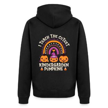 Halloween I Teach The Cutest Children's Garden Pumpkins - Unisex Premium Organic Zip Hoodie - black - Back - Nico (187cm)