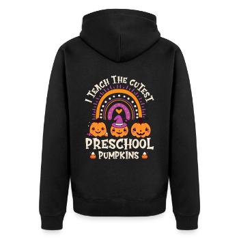 Halloween I Teach The Cutest Preschool Pumpkins - Unisex Premium Organic Zip Hoodie - black - Back - Nico (187cm)