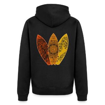 Horoskop des Löwenkernkernkernkernkreises Surfboar - Unisex Premium Bio Zip Hoodie - Schwarz - Hinten - Nico (187cm)