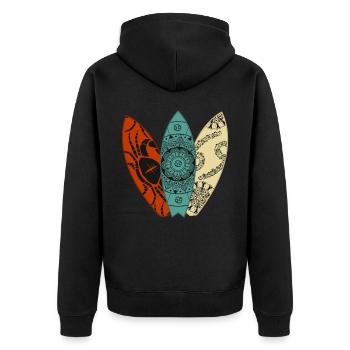 Krebskernkernkernkernkernkernkernkernkernkreis -Su - Unisex Premium Bio Zip Hoodie - Schwarz - Hinten - Nico (187cm)
