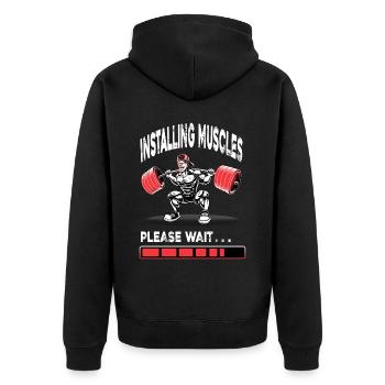 Culturiste Muscles Gym Fitness Training - Veste à capuche bio Premium Unisexe - noir - Dos - Nico (187cm)