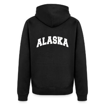 Alaska Geschenk Kinder Herren Damen USA Natur Eis - Unisex Premium Bio Zip Hoodie - Schwarz - Hinten - Nico (187cm)