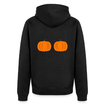 Halloween Tshirt Halloweenparty Mörder Killer Tod - Unisex Premium Bio Zip Hoodie - Schwarz - Hinten - Nico (187cm)