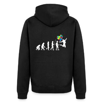 Autismus Geschenk Autist Asperger ADHS Autism - Unisex Premium Bio Zip Hoodie - Schwarz - Hinten - Nico (187cm)