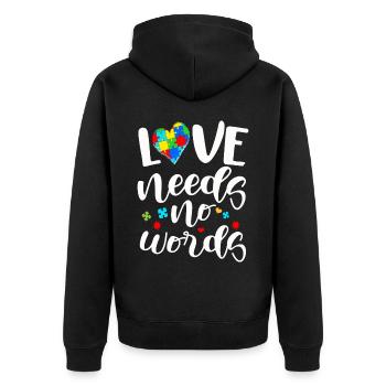 Autism Gift Autistic Asperger ADHD Autism - Unisex Premium Organic Zip Hoodie - black - Back - Nico (187cm)