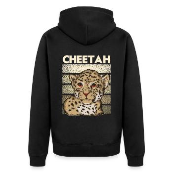Zookeeping Wildlife Animal Zookeeper Cheetah - Veste à capuche bio Premium Unisexe - noir - Dos - Nico (187cm)