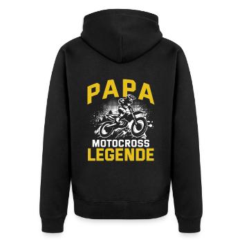 Motocross Enduro Offroad Dirt Bike Superbike Motor - Unisex Premium Bio Zip Hoodie - Schwarz - Hinten - Nico (187cm)