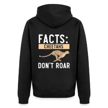 Geparden brüllen nicht Wildtier-Zoowärter - Unisex Premium Bio Zip Hoodie - Schwarz - Hinten - Nico (187cm)