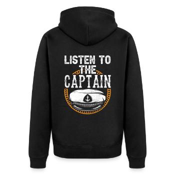 Écoutez le Captain Ship Boat Yacht Boat - Veste à capuche bio Premium Unisexe - noir - Dos - Nico (187cm)