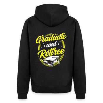 Graduate And Retiree Graduate Festival - Unisex Premium Organic Zip Hoodie - black - Back - Nico (187cm)