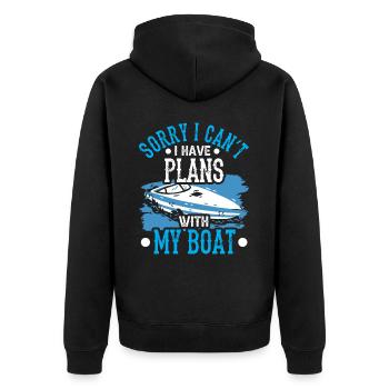 Malheureusement, je ne peux pas avoir de plans avec mon bateau - Veste à capuche bio Premium Unisexe - noir - Dos - Nico (187cm)