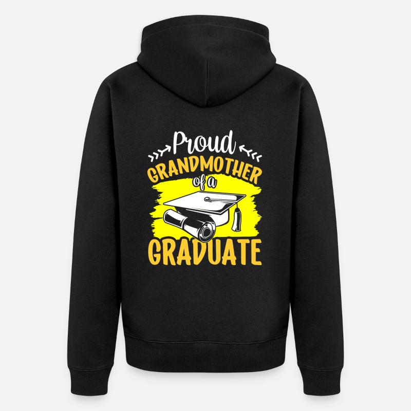 Stolze Großmutter Eines Absolventen Absolvent - Unisex Premium Bio Zip Hoodie - Schwarz
