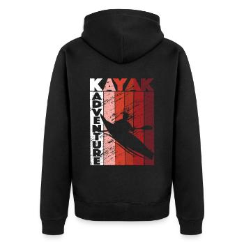 Kayak -Abenteuer Kajak -Kajakfahrer im Freien - Unisex Premium Bio Zip Hoodie - Schwarz - Hinten - Nico (187cm)