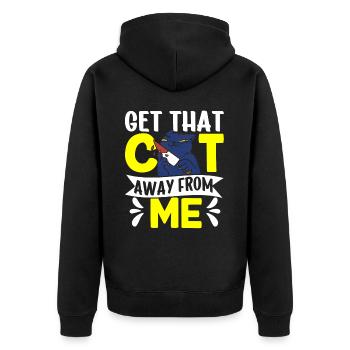 Take The Cat Away From Me Puppy Dog Lover - Unisex Premium Organic Zip Hoodie - black - Back - Nico (187cm)