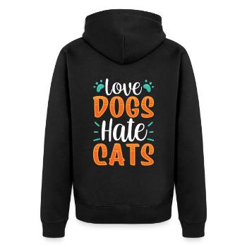 Chers chiens Détestez les chats Puppy Lover Dog - Veste à capuche bio Premium Unisexe - noir - Dos - Nico (187cm)