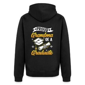 Stolze Großmutter Eines Absolventen Absolvent - Unisex Premium Bio Zip Hoodie - Schwarz - Hinten - Nico (187cm)