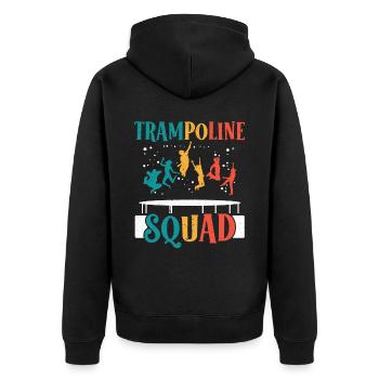 Trampolin Kader Springen Trampoliner Trampolinspri - Unisex Premium Bio Zip Hoodie - Schwarz - Hinten - Nico (187cm)