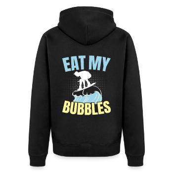 Eat My Bubbles Water Sports Waterskiing Waterskiing - Unisex Premium Organic Zip Hoodie - black - Back - Nico (187cm)